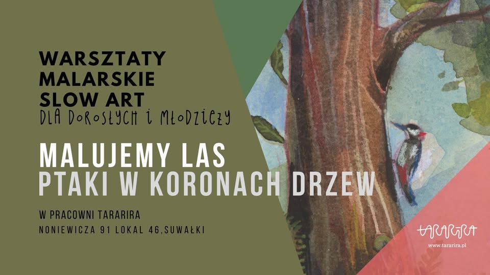 Warsztaty akwarelowe – Ptaki w koronach drzew – Suwałki Akwarelowe ptaki wśród jesiennych drzew