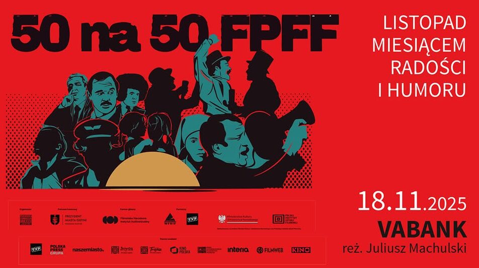 Plakat wydarzenia filmowego z pokazem filmu Vabank i spotkaniem z Tolą Gagacką w Suwalskim Ośrodku Kultury