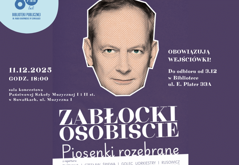 Koncert Michała Zabłockiego „Piosenki Rozebrane” w Suwałkach