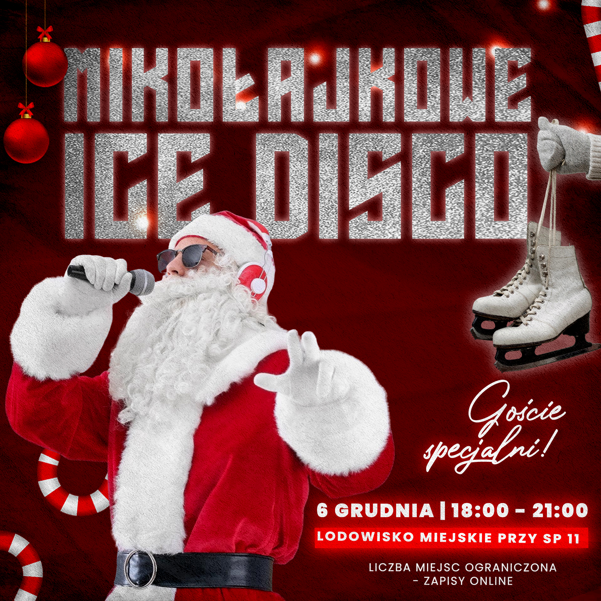 Mikołajkowe Ice Disco na lodowisku przy SP 11 w Suwałkach