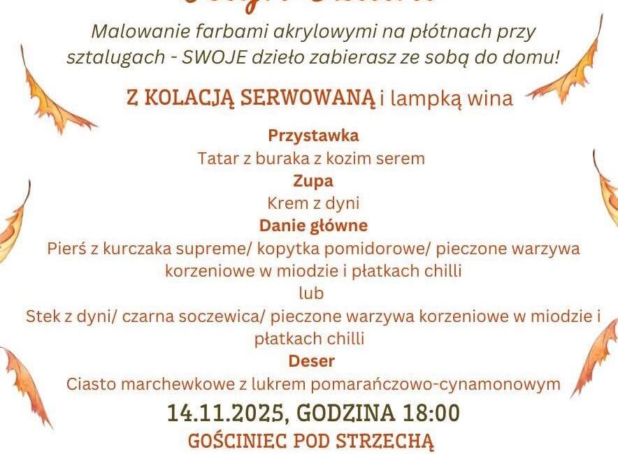 Malowanie przy winie – jesienny wieczór ze sztuką i muzyką Malowanie przy winie – jesienny wieczór ze sztuką i muzyką