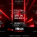 Plakat wydarzenia z DJ JUST_IN i DJ HOŁKIEM w Kuźnia Food & Drink Suwałki