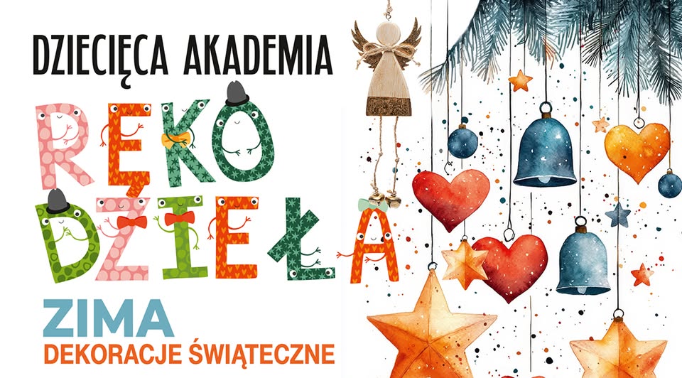 dzieci wykonujące świąteczne ozdoby podczas warsztatów