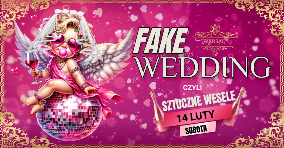 Fake Wedding 2026 w Walentynki Para młoda i dekoracje weselne podczas imprezy tematycznej