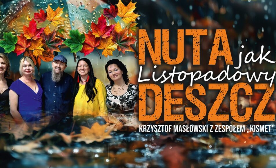 Zespół Kismet występujący na scenie w jesiennej aranżacji