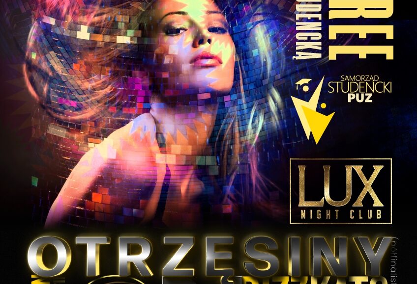 DJ Dizzkats i logo wydarzenia studenckiego w klubie