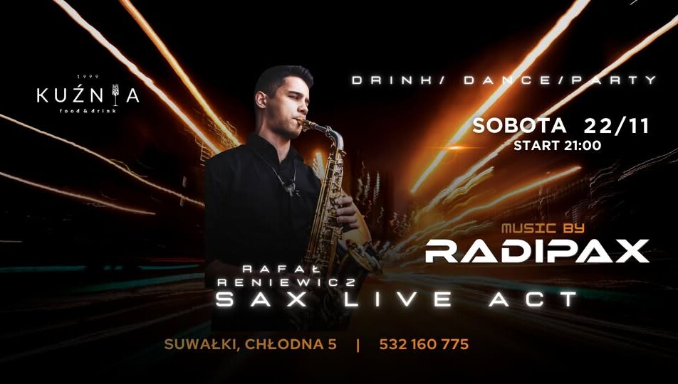 DJ Radipax i Rafał Reniewicz podczas występu z saksofonem