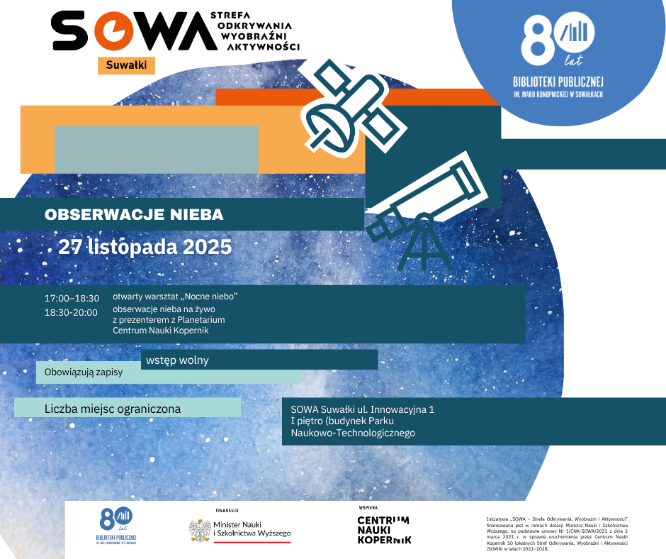 Warsztaty i obserwacje nocnego nieba w SOWA Suwałki