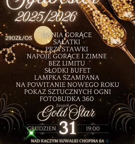 Zespół Gold Star i dekoracje sylwestrowe