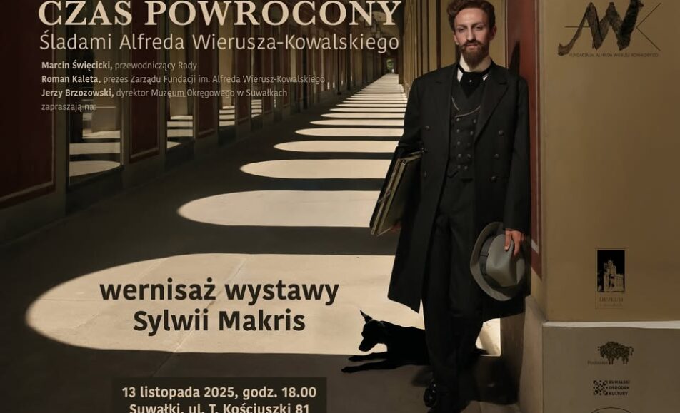 Plakat wystawy Sylwii Makris inspirowanej Alfredem Wieruszem-Kowalskim