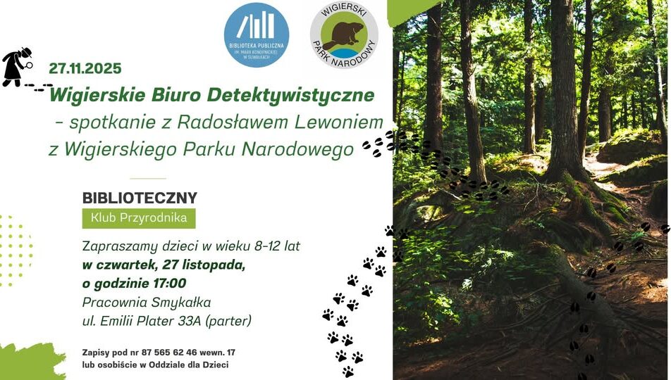 Radosław Lewoń prowadzi spotkanie przyrodnicze dla dzieci