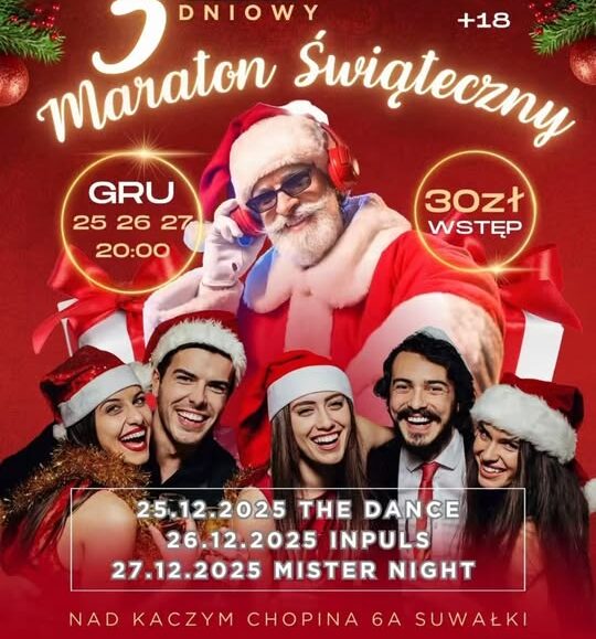 Zespół grający na scenie podczas imprezy świątecznej