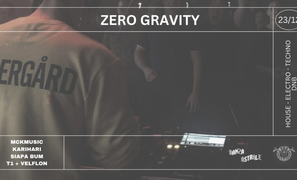 Plakat wydarzenia Danza Astrale: Zero Gravity z datą 23 grudnia