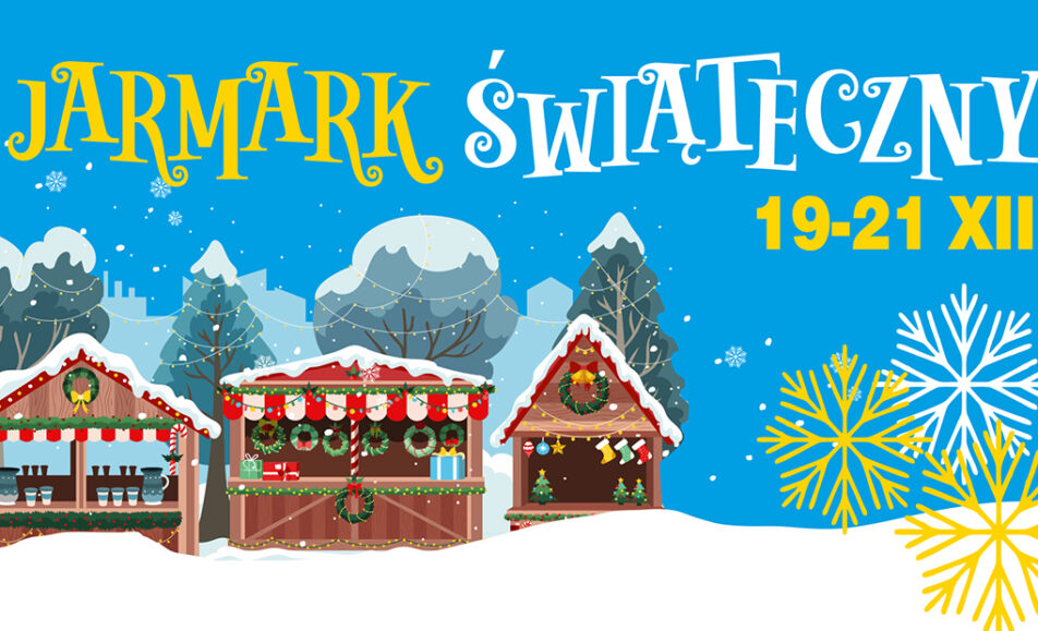 Stoisko z ozdobami świątecznymi na jarmarku bożonarodzeniowym