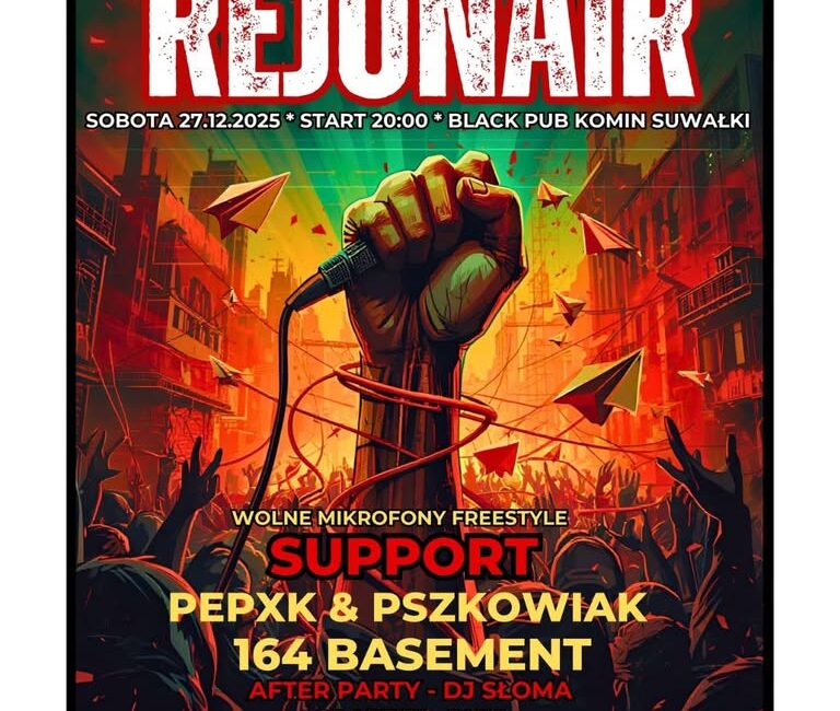 Rejonair i support Pepxk x PszkoWiak na plakacie koncertowym