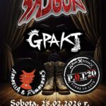 Koncert SAJGON, GPAKT, Power of Love i Arabella & Rumburaks w Suwałkach Plakat koncertu zespołów SAJGON, GPAKT, Power of Love i Arabella & Rumburaks w Suwałkach