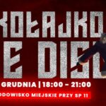 Postać Mikołaja na lodowisku w oprawie dyskotekowej