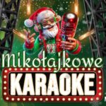 mikrofon w świątecznej oprawie podczas karaoke