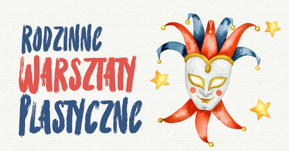 Kolorowe maski dekorowane przez uczestników warsztatów plastycznych