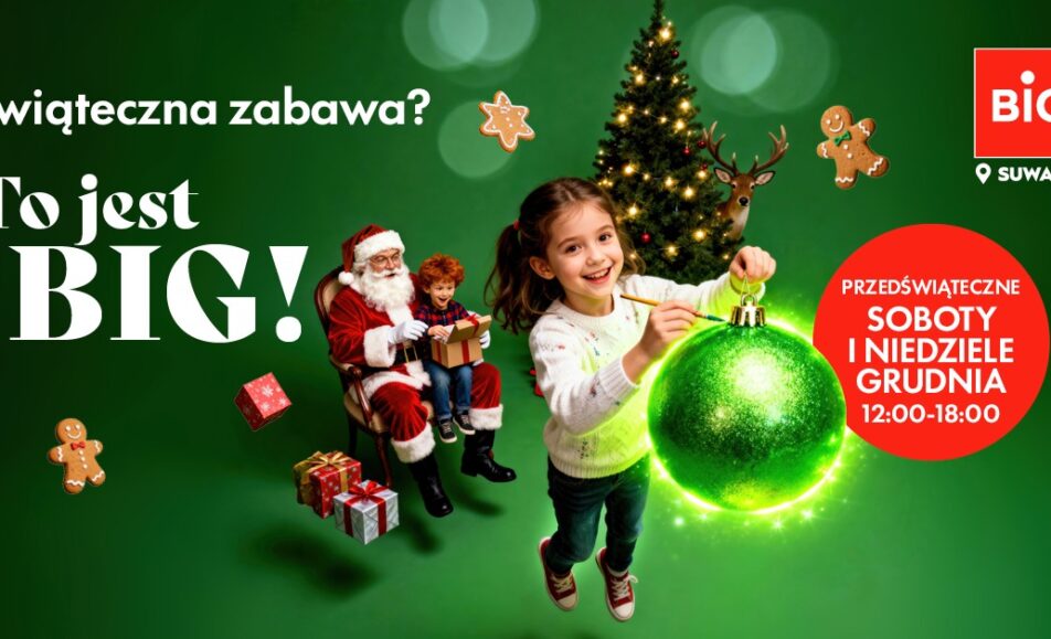Świąteczne atrakcje dla dzieci w namiocie na parkingu BIG Suwałki