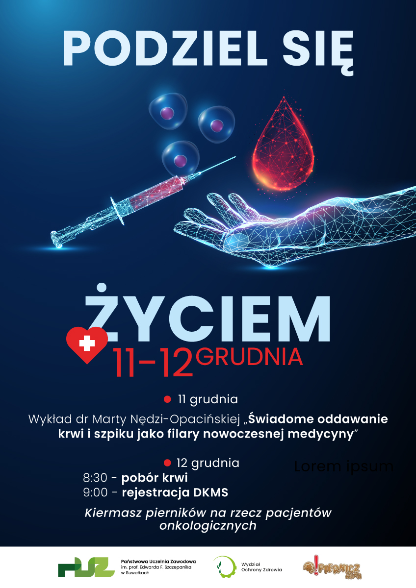 Podziel się życiem – wydarzenie promujące krwiodawstwo i rejestrację dawców szpiku w Suwałkach