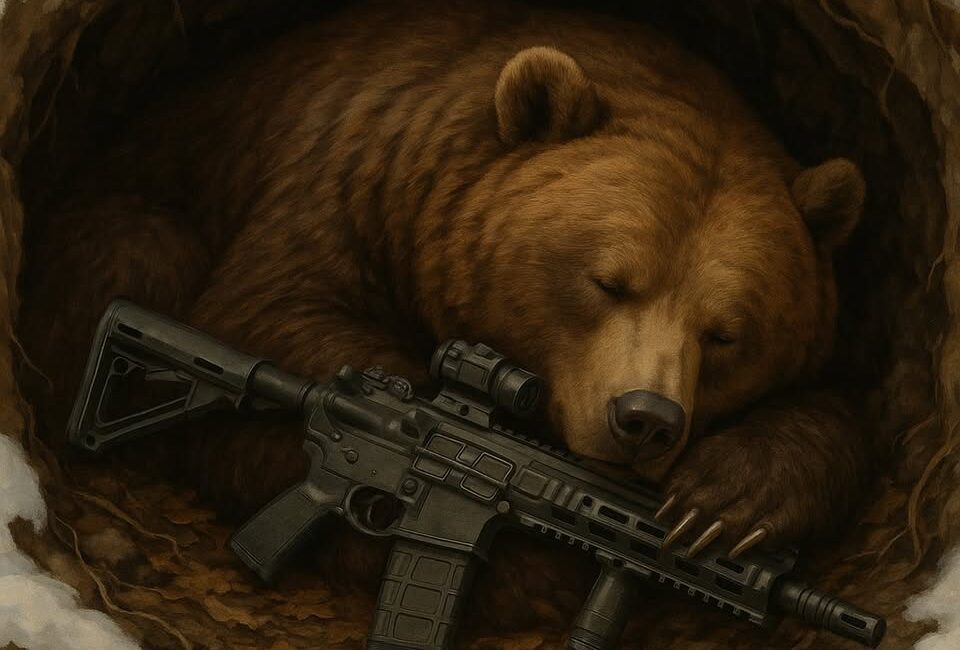 Zawodnik celujący na strzelnicy podczas zawodów strzeleckich