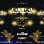 plakat imprezy karnawałowej z DJ-em Długoszem w Kuźni