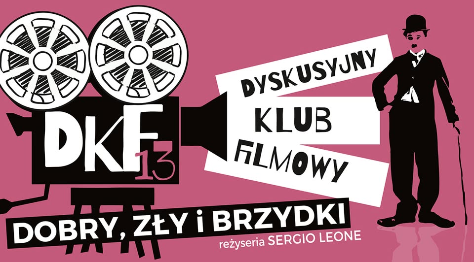 Plakat filmu Dobry, zły i brzydki z informacją o pokazie w Suwalskim Ośrodku Kultury