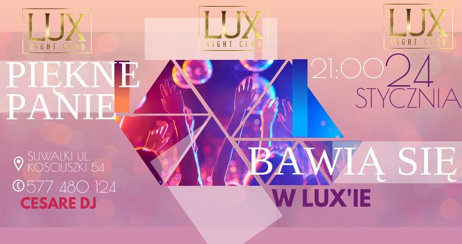 Impreza w LUX Night Club z Cesare DJ Plakat imprezy w LUX Night Club z udziałem Cesare DJ