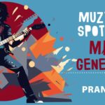 Zespół Blues Pranksters na tle logotypu Muzyczne Spotkania Młodej Generacji