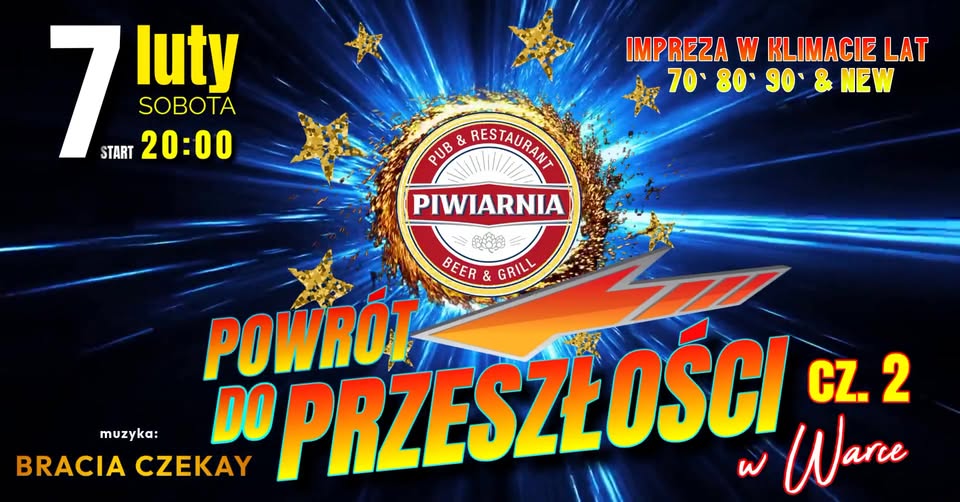 Powrót do przeszłości – cz. 2 plakat imprezy Powrót do przeszłości cz. 2 z datą i grafiką taneczną