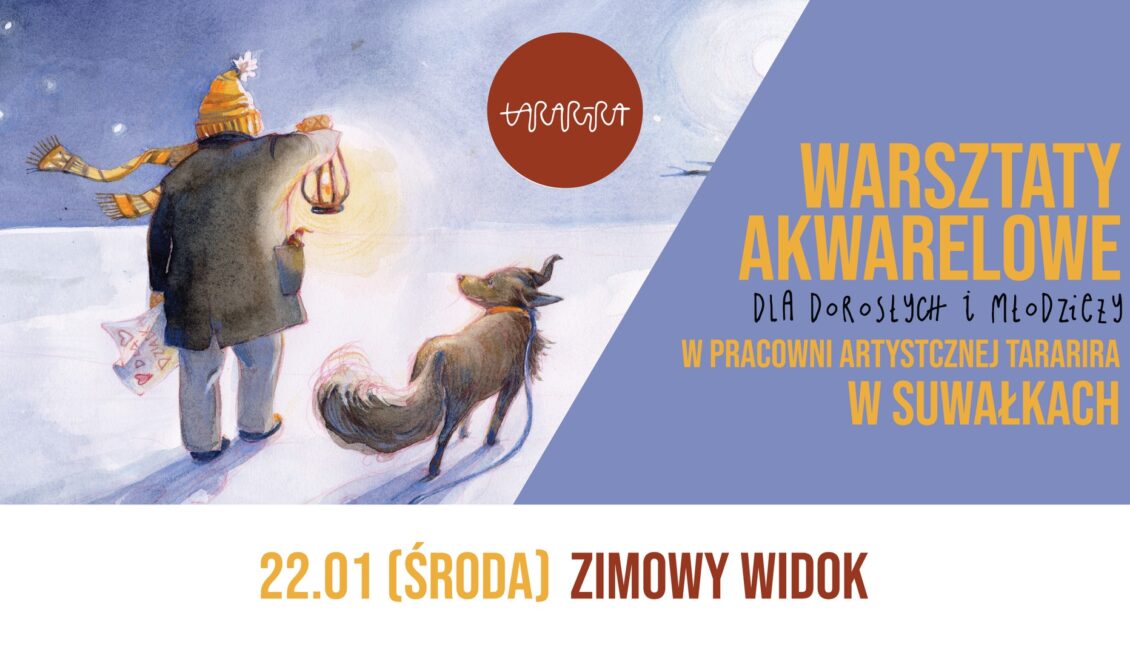 Warsztaty akwarelowe SLOW ART: Zimowy widok malarstwo akwarelowe przedstawiające zimowy pejzaż