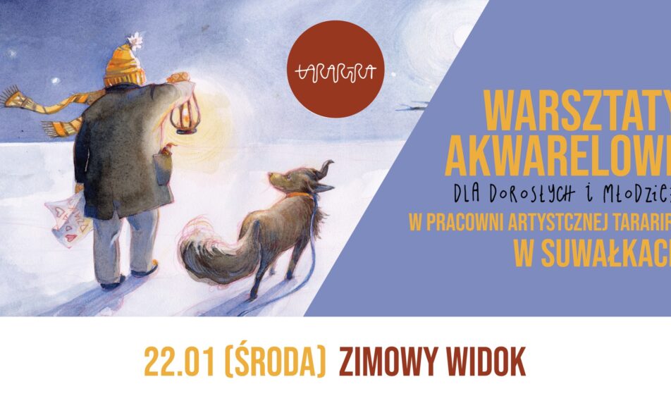 Warsztaty akwarelowe SLOW ART: Zimowy widok malarstwo akwarelowe przedstawiające zimowy pejzaż