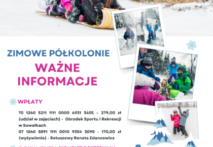 wymagane dokumenty i dane do przelewu na zimowe polkolonie w suwalkach