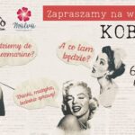 Plakat wydarzenia Kobietą być z wizerunkami ikon kobiecości