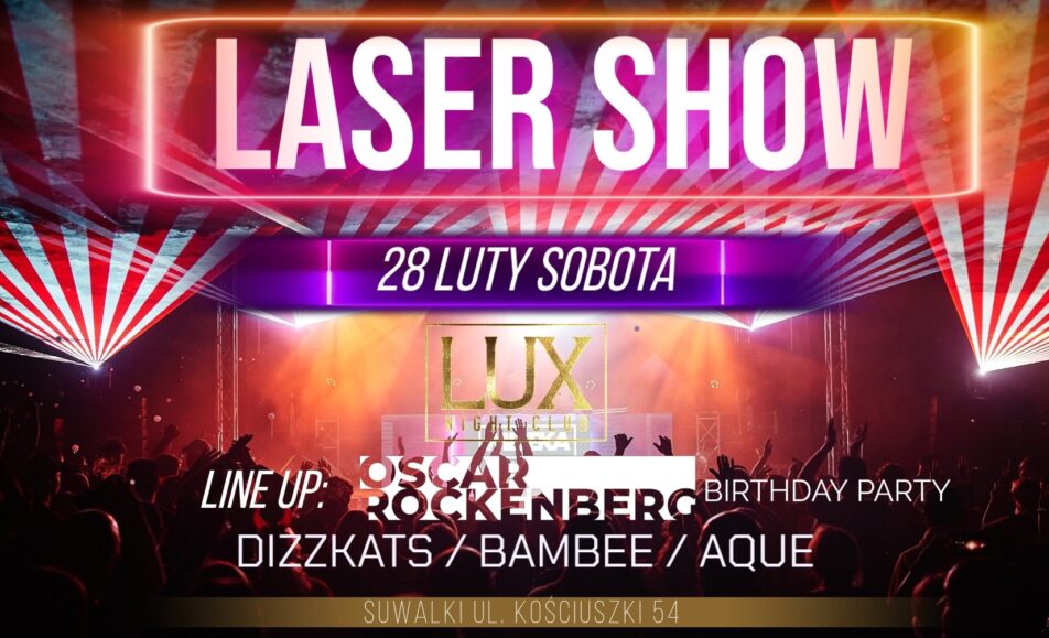 DJ za konsoletą w klubie nocnym z efektami laserowymi
