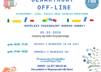 Czwartkowy OFF-LINE w suwalskiej bibliotece: warsztaty haftu krzyżykowego dla młodzieży i dorosłych Czwartkowy OFF-LINE w suwalskiej bibliotece: warsztaty haftu krzyżykowego dla młodzieży i dorosłych