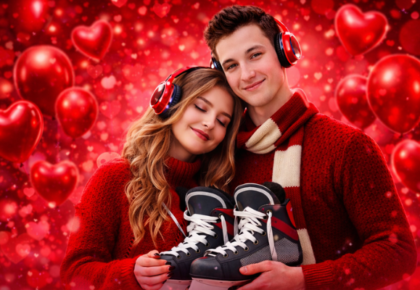 walentynkowe silent ice disco na lodowisku miejskim w suwalkach