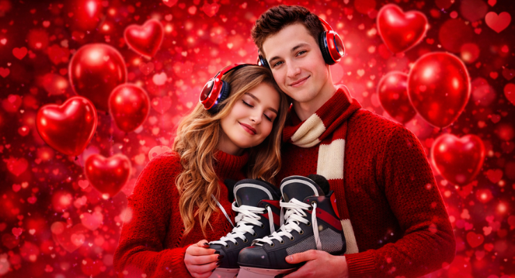 walentynkowe silent ice disco na lodowisku miejskim w suwalkach