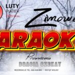 plakat promujący zimowe karaoke w Piwiarni Pub & Restaurant