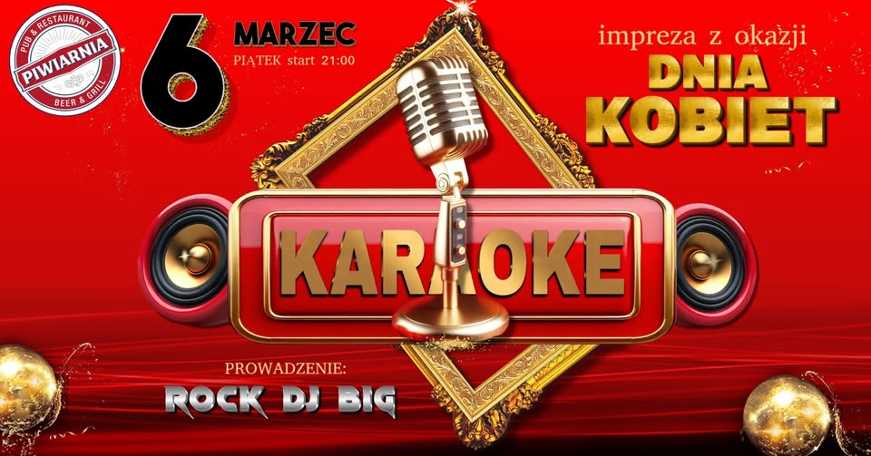 Karaoke z okazji Dnia Kobiet Mikrofon i światła na scenie przygotowane na karaoke.