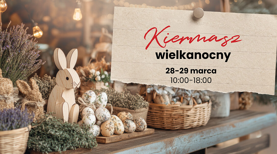 Kiermasz wielkanocny w Suwałki Plaza Stoisko z wielkanocnymi ozdobami i rękodziełem.