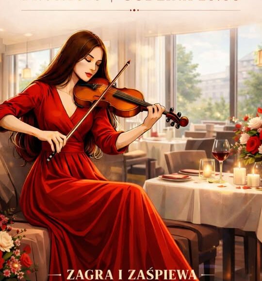 Klaudia Koya gra na skrzypcach podczas koncertu.