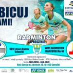 Zawodnicy badmintona podczas meczu w Suwałkach