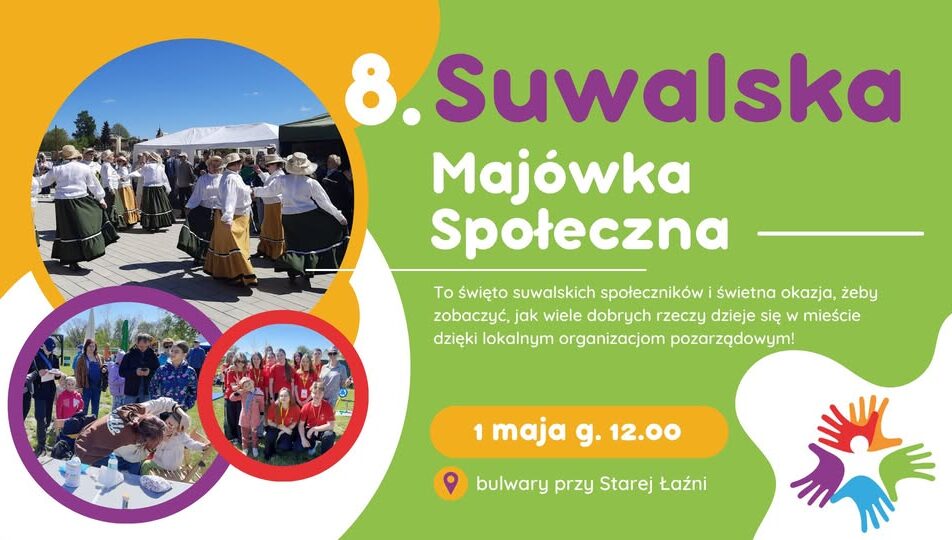 Uczestnicy warsztatów artystycznych na świeżym powietrzu podczas Suwalskiej Majówki Społecznej