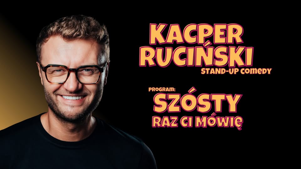 Kacper Ruciński – 'Szósty raz ci mówię' Kacper Ruciński na scenie podczas występu stand-upowego