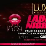 Ladies Night w Lux Night Club Plakat promujący Ladies Night w Lux Night Club z Cesare DJ.
