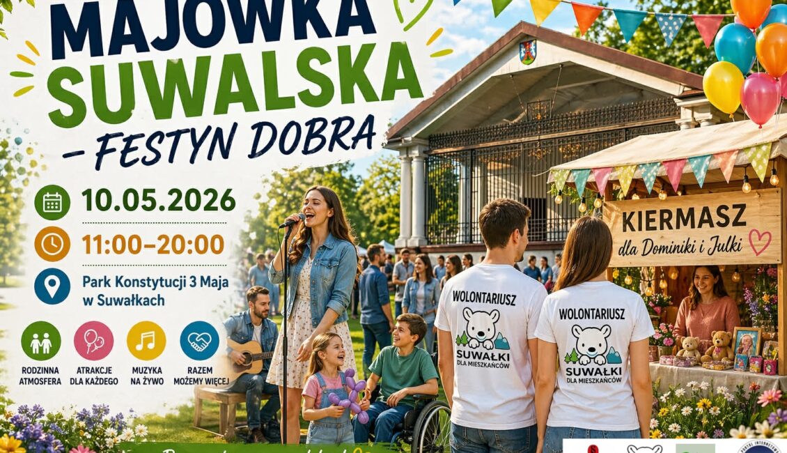 Plakat promujący Majówkę Suwalską, Festyn Dobra