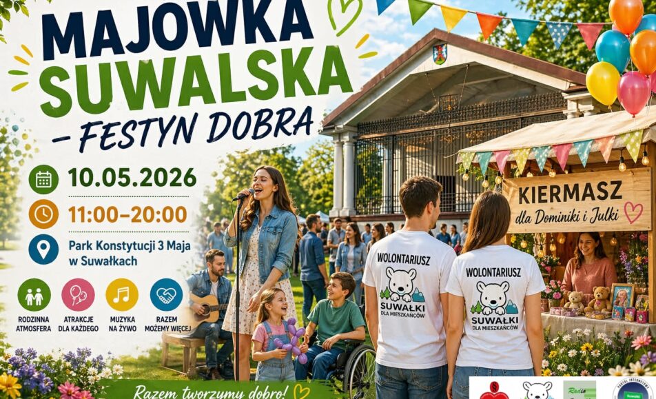 Plakat promujący Majówkę Suwalską, Festyn Dobra