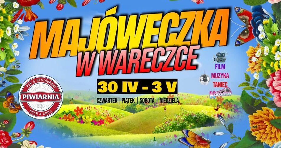 Ludzie bawiący się na majówce w Wareczce